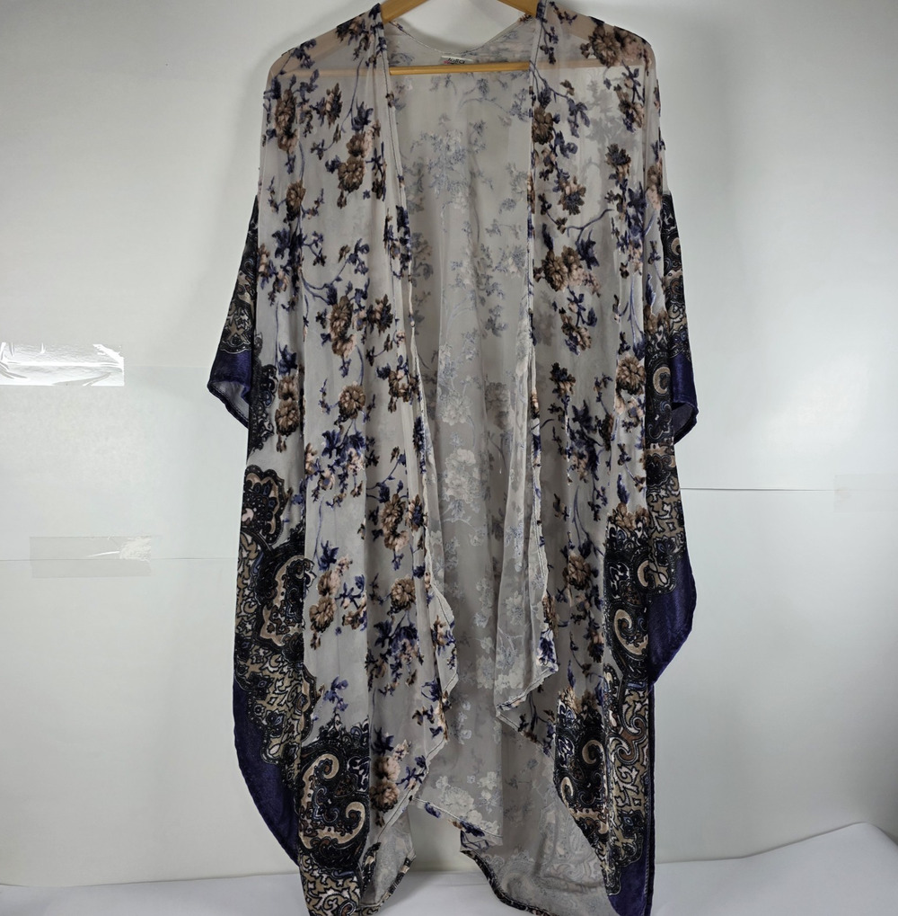 Lulla Collection By Bindya OS Floral Kimono Cover Up Romantic Boho Fairy Core